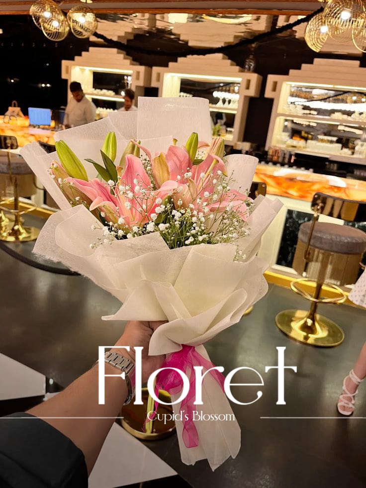 Cupid's Blossom bouquet — Love, caught mid-bloom