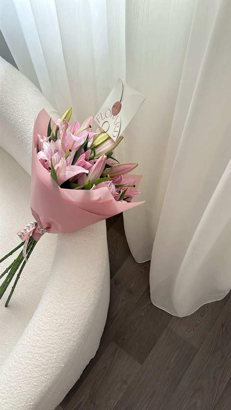 Soft Love bouquet — Pink lilies, opening like a slow confession