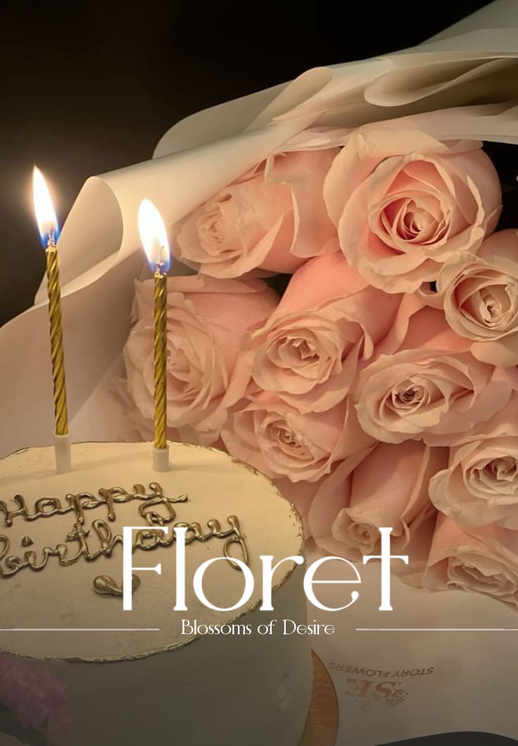 Blossoms Desire bouquet — Powder-pink roses and golden candlelight, hand-delivered