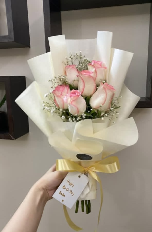Fleur Rose bouquet — A white rose says what the heart cannot